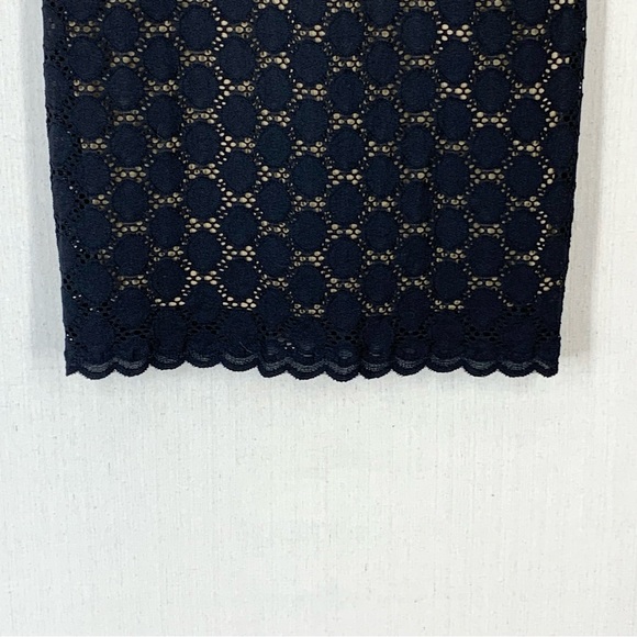 RN Studio~NWT~Black Eyelet Lace Scoop Neck 3/4 Sleeve Knee Length Dress~Sz 8P‎ - Picture 4 of 14